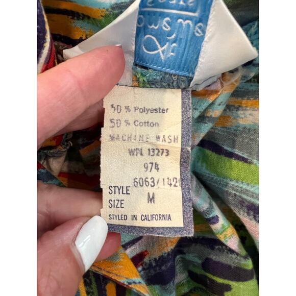 Vintage Sears tropical sailboat print MuMu Mrs. Roper Dress - Picture 7 of 7